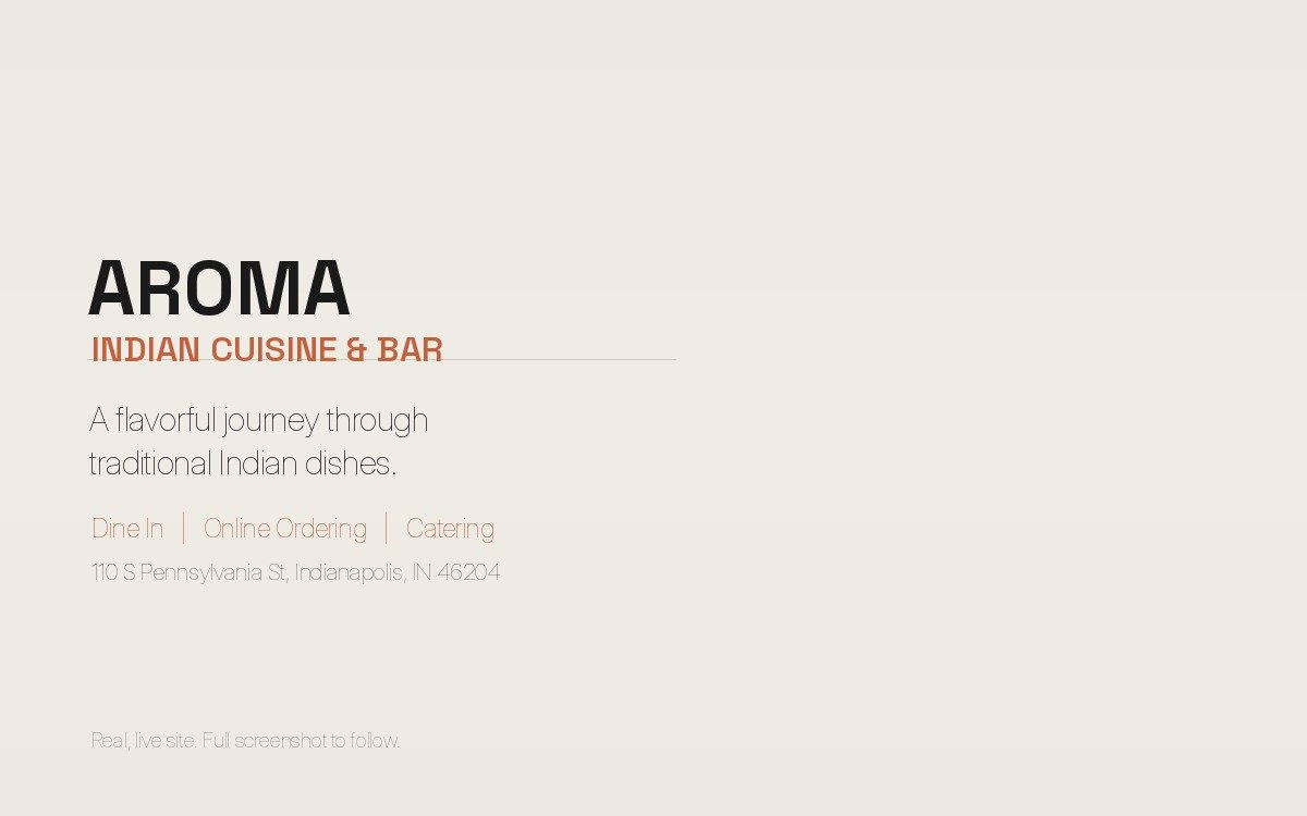 Aroma Indian Cuisine & Bar case study preview
