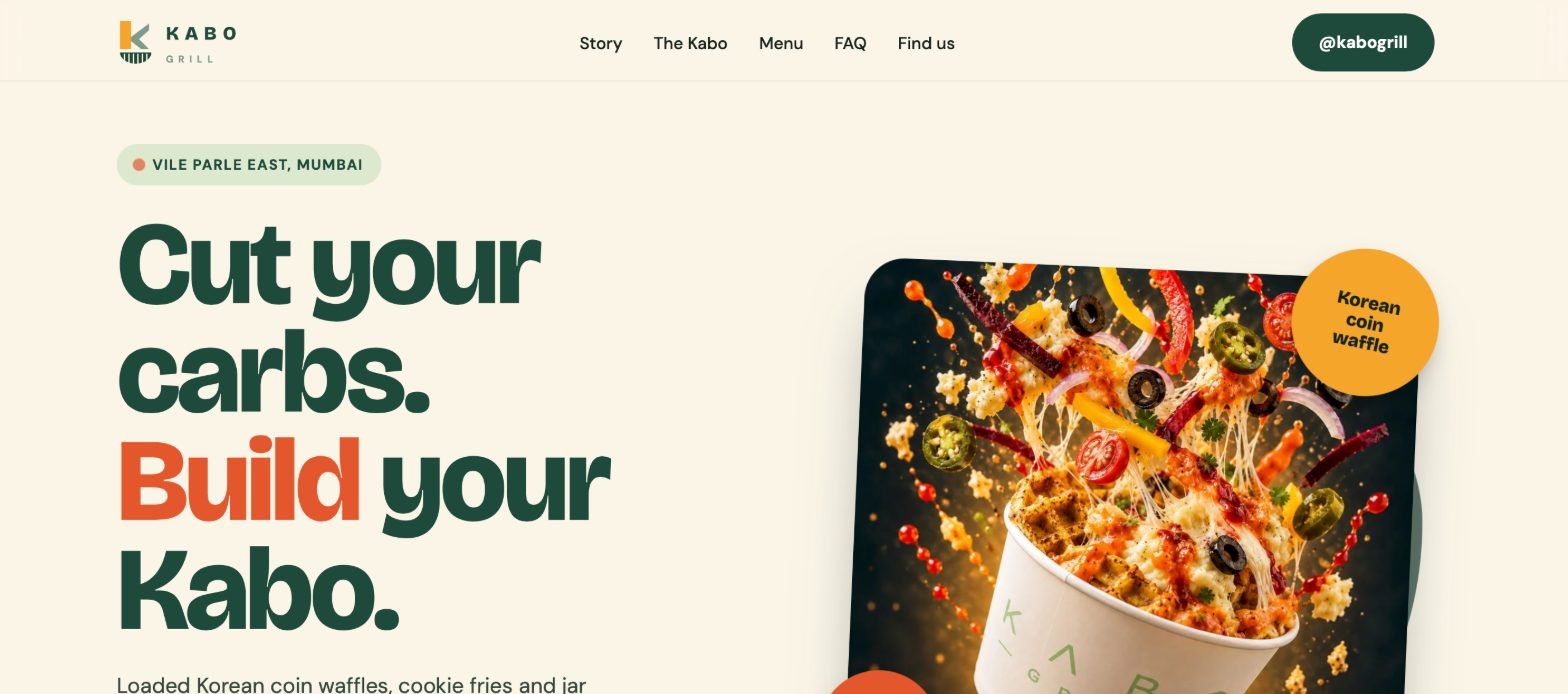 Kabo Grill homepage screenshot