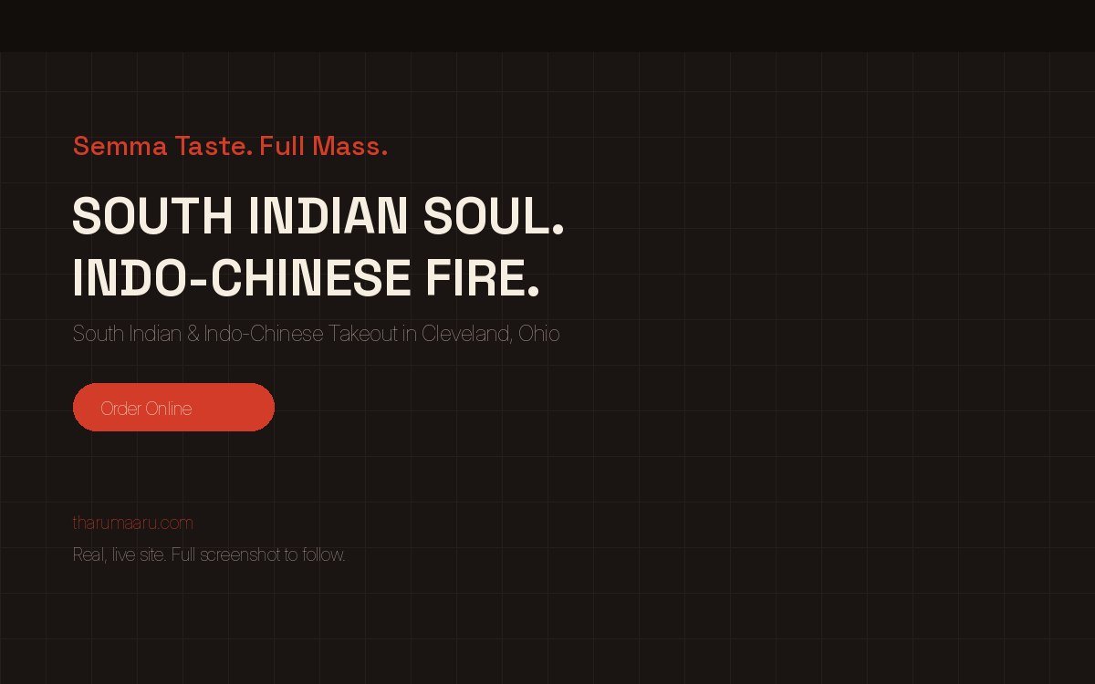 Tharu Maaru ghost kitchen website preview